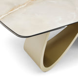 Ludovica 180-260cm Italian Grey Sunset Vein Cloud Ceramic Marble Side Extending Dining Table