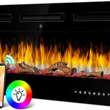 Luminis Black 50" WI-FI Insert Electric Fire 10 Colour LED Glass Wall Mounted Inset