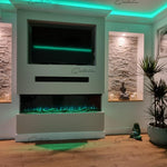 41 50 60 71 Inch HD+ Panoramic Black Electric Luvelle Fire 3 Sided Full Glass-Esme Furnishings