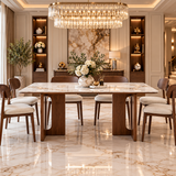 Rinato Walnut Dining Table with Clara Cream Chairs