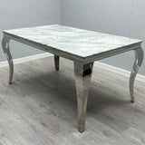 Louis 150cm Marble & Chrome Dining Table In 9 Colours