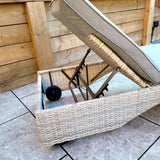 Megan Grey Garden Sunlounger Set With Drinks Table