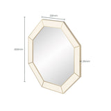DI Designs Hampton Ivory Shagreen & Gold Octagon Wall Mirror