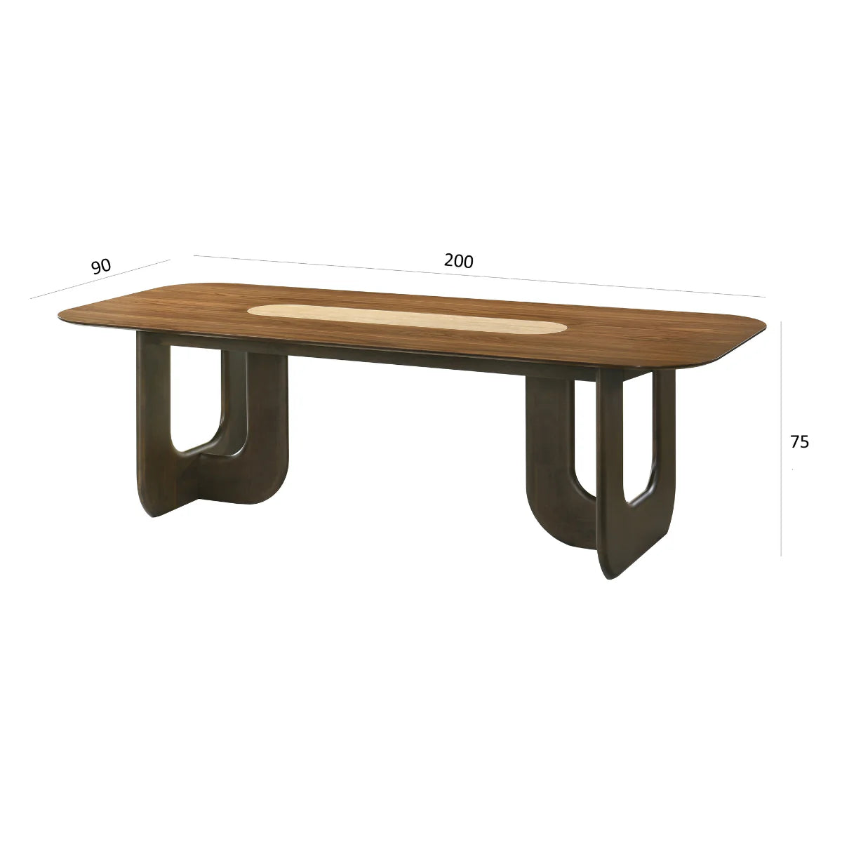 Madrid Walnut Wooden 200cm Dining Table