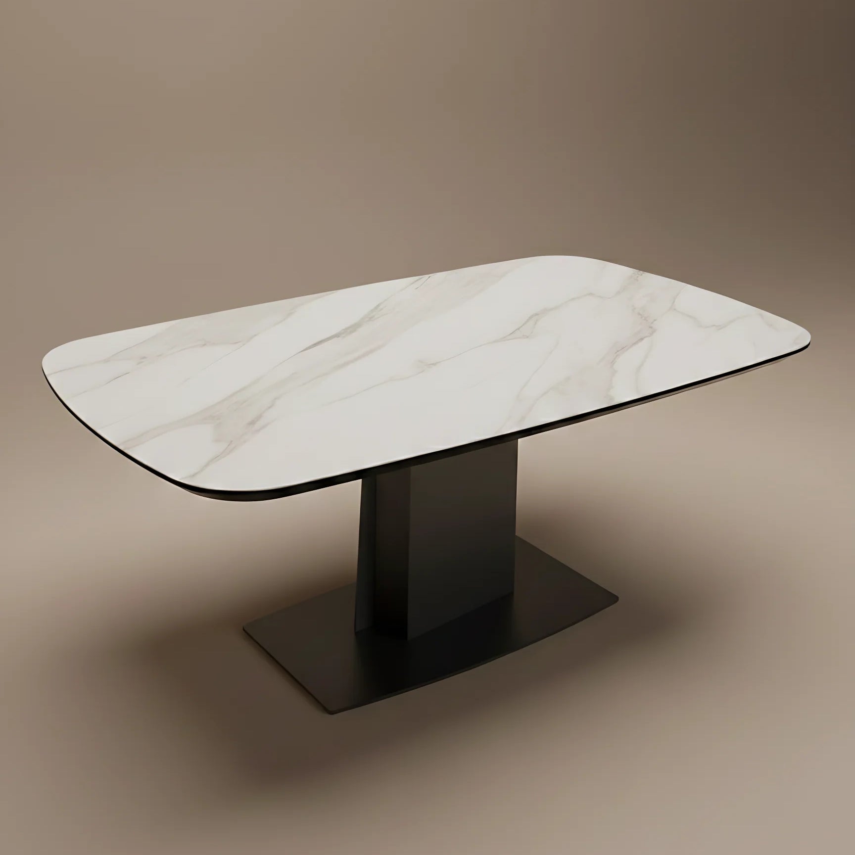 Bruna 160-240cm White Spanish Ceramic Marble Side Extending Dining Table