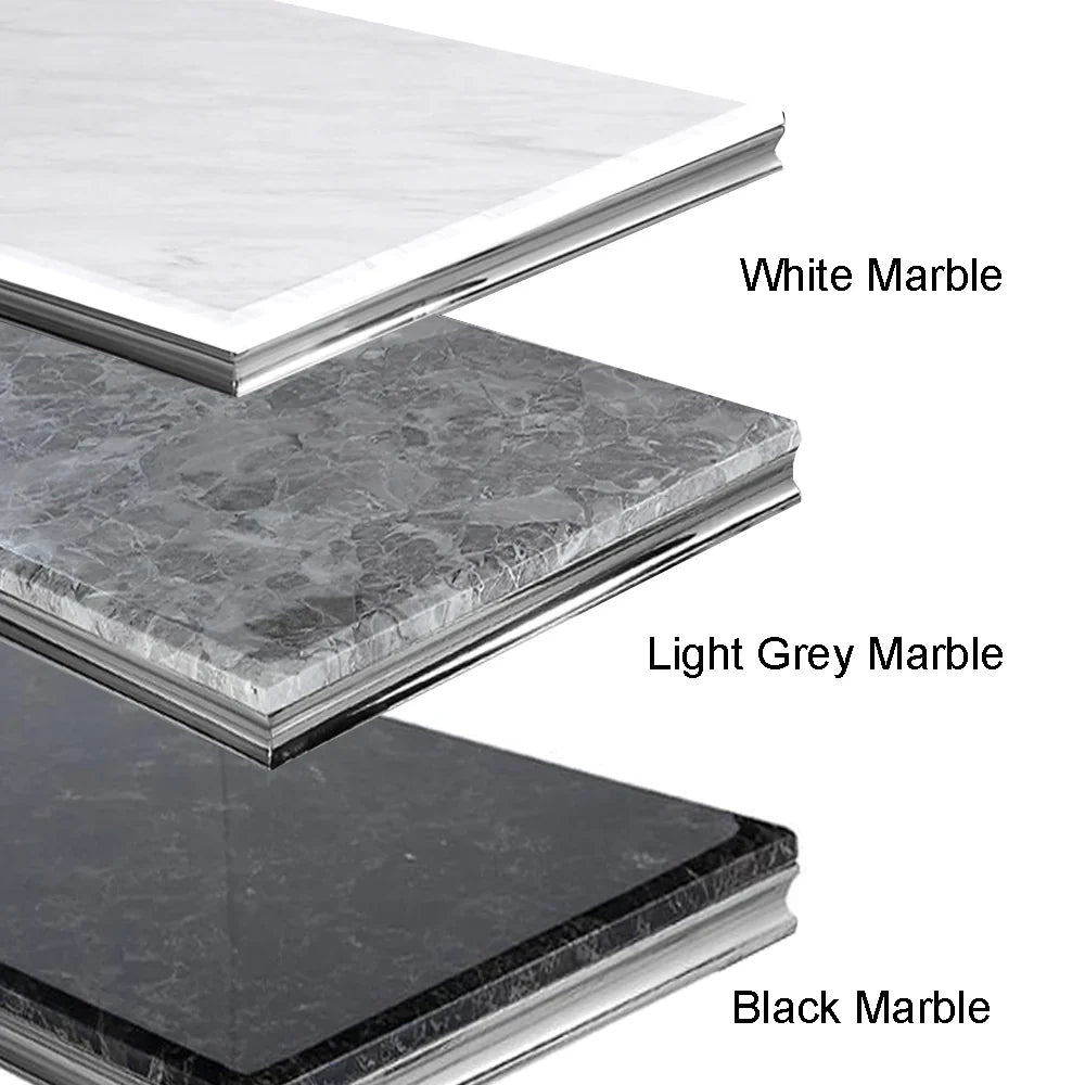 Arial 130cm Marble & Chrome Coffee Table - 5 Colours