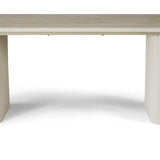Marlow 180cm Italian Satin Cream & Travertine Ceramic Marble Dining Table