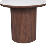 Mateo 200cm Oval Walnut & White Ceramic Sintered Marble Dining Table