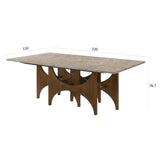 Mercado Walnut Wooden & Marble 220cm Dining Table