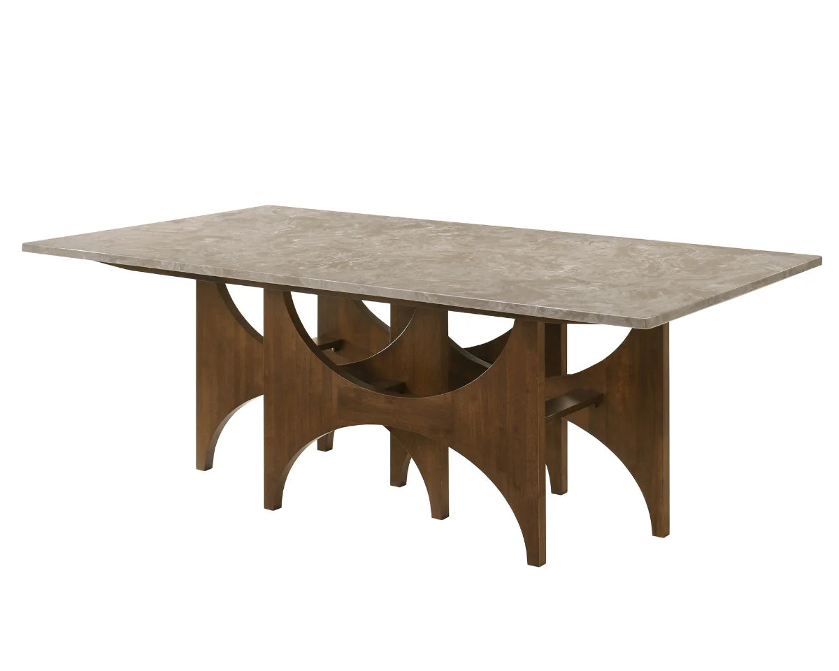 Mercado Walnut Wooden & Marble 220cm Dining Table