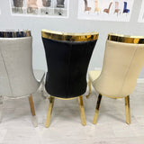 Ravello 160cm Cream & Gold Dining Table Set with Rocky Chairs