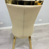 Elina 160cm Gold Marble Dining Table with Rocky Chairs