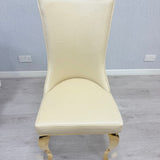 Elina 180cm Gold Marble Dining Table with Rocky Chairs