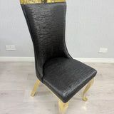 Ravello 160cm Cream & Gold Dining Table Set with Rocky Chairs
