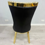 Elina 160cm Gold Marble Dining Table with Rocky Chairs