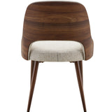 Milo Walnut Wood & Light Taupe Fabric Dining Chair