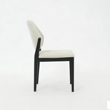 Sorrento Black Wood & Cream Fabric Dining Chair