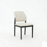 Sorrento Black Wood & Cream Fabric Dining Chair
