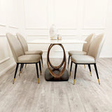 Orion Gold 180cm Dining Table with Polar White Sintered Stone Top-Esme Furnishings