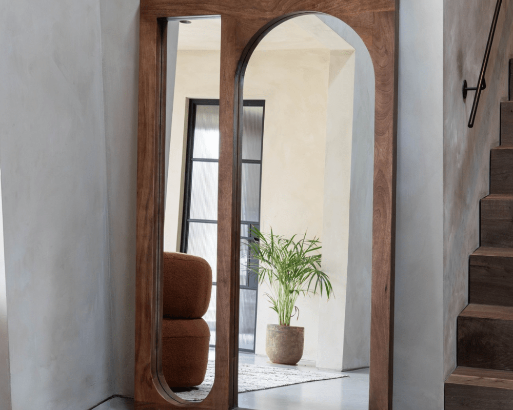 Libra Interiors  Monterey Wooden Floor Standing Mirror