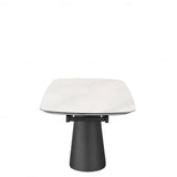 Onyx 180-280cm Italian White Ceramic Marble Side Extending Dining Table