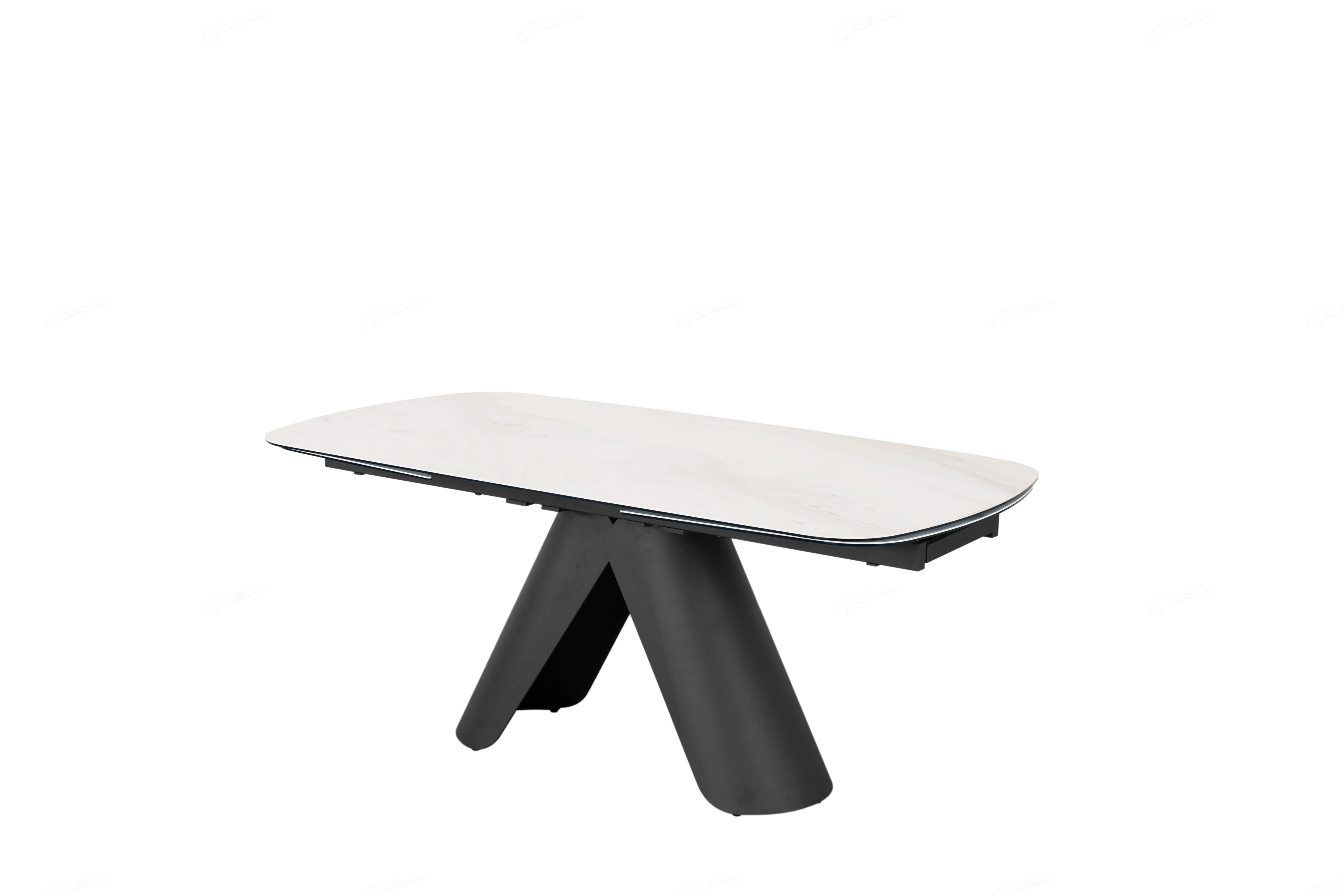 Onyx 180-280cm Italian White Ceramic Marble Side Extending Dining Table