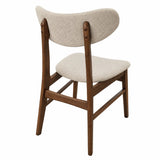 Oxford Walnut Wooden Boucle Fabric Dining Chair