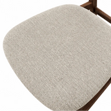 Oxford Walnut Wooden Boucle Fabric Dining Chair