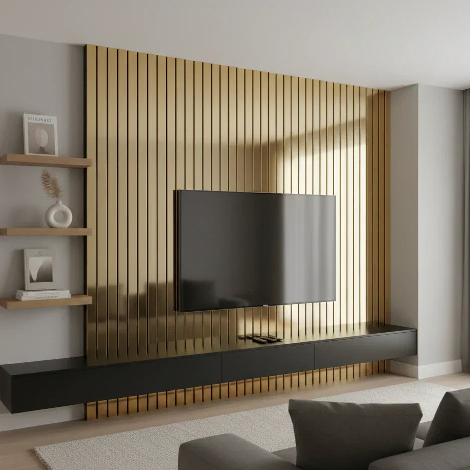 Premium 3 Sided Coloured Luxury Wood Veneer Wide Wall Panels 240x30cm - Pack Of 2 - Range Of Colours