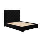 LPD Home Pasadena Black Velvet Double Bed Frame