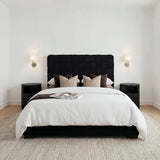 LPD Home Pasadena Black Velvet Double Bed Frame