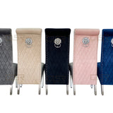 Lucy French Velvet Lion Knocker Quilted Emma Dining Chair With Chrome Legs In 3 Colours