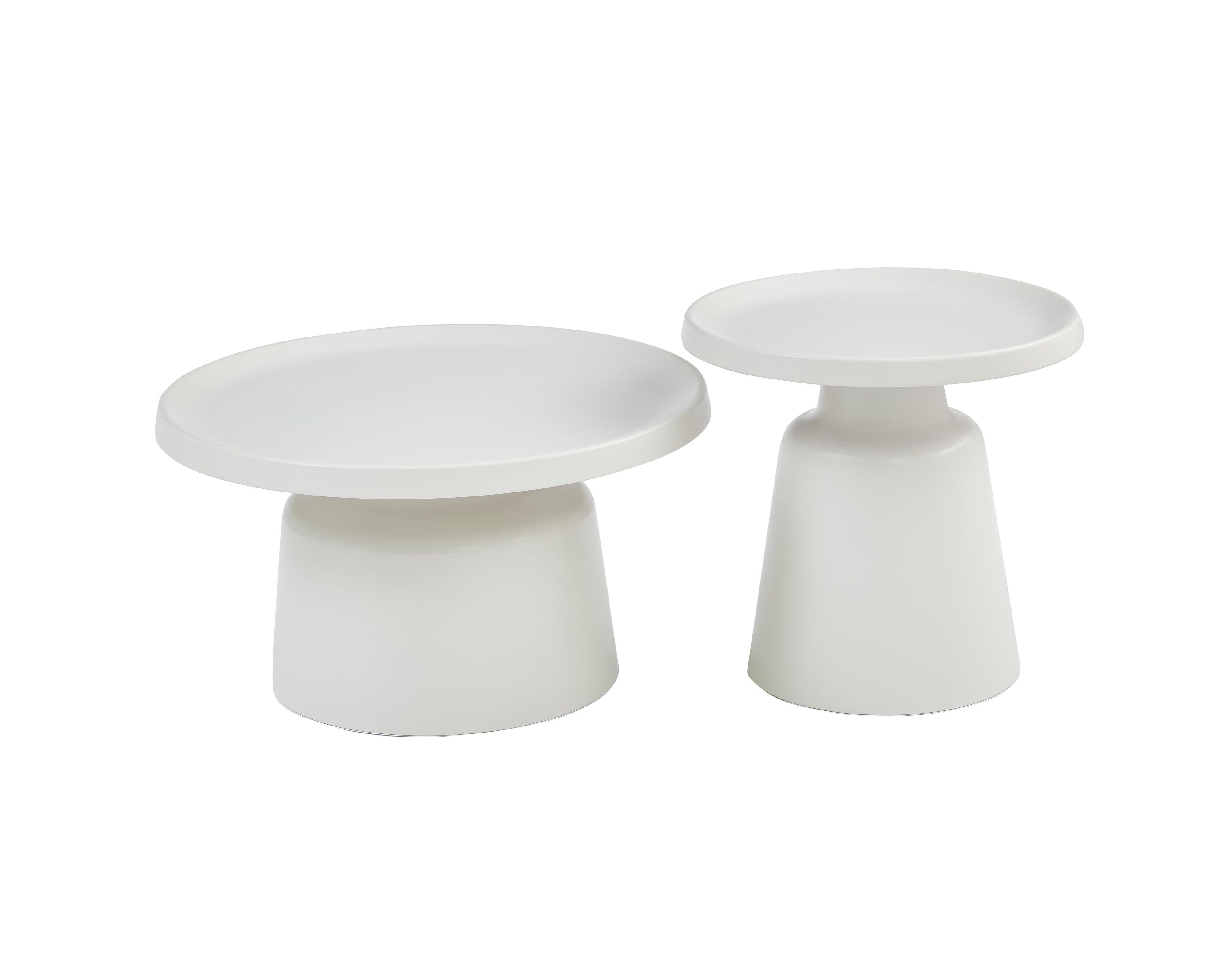 Picollo White High Gloss Set of 2 Nest Of Tables