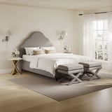 LPD Home Quince Light Grey Fabric Double Bed Frame