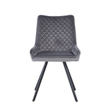 Regent 160-240cm Grey Matt Ceramic Marble Side Extending Dining Table With Velvet Dining Chairs