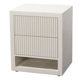 Marans 2 Drawer Bedside Table - White