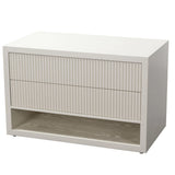 Marans Wide Bedside Table - White