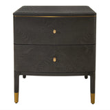 Vancent 2 Drawer Bedside Table - Grey