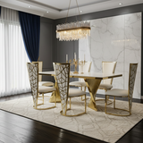Ravello 180cm Gold Dining Table with Vienna Chairs