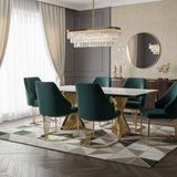 Ravello 160cm Cream & Gold Dining Table Set with Lasco Gold Chairs