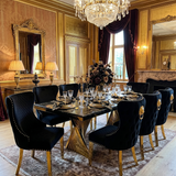 Ravello 180cm Cream & Gold Dining Table with Valentino Chairs