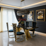 Ravello 180cm Gold Dining Table with Vienna Chairs