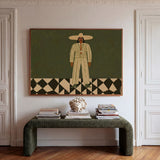 Ren Basil Chenille Boucle Fabric Bench