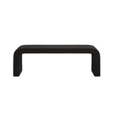Ren Black Chenille Boucle Fabric Bench
