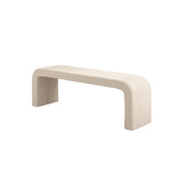 Ren Buff Chenille Boucle Fabric Bench