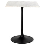 Richmond Interiors Carlten 65cm Square Bistro Table in Black/White