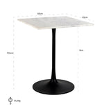 Richmond Interiors Carlten 65cm Square Bistro Table in Black/White