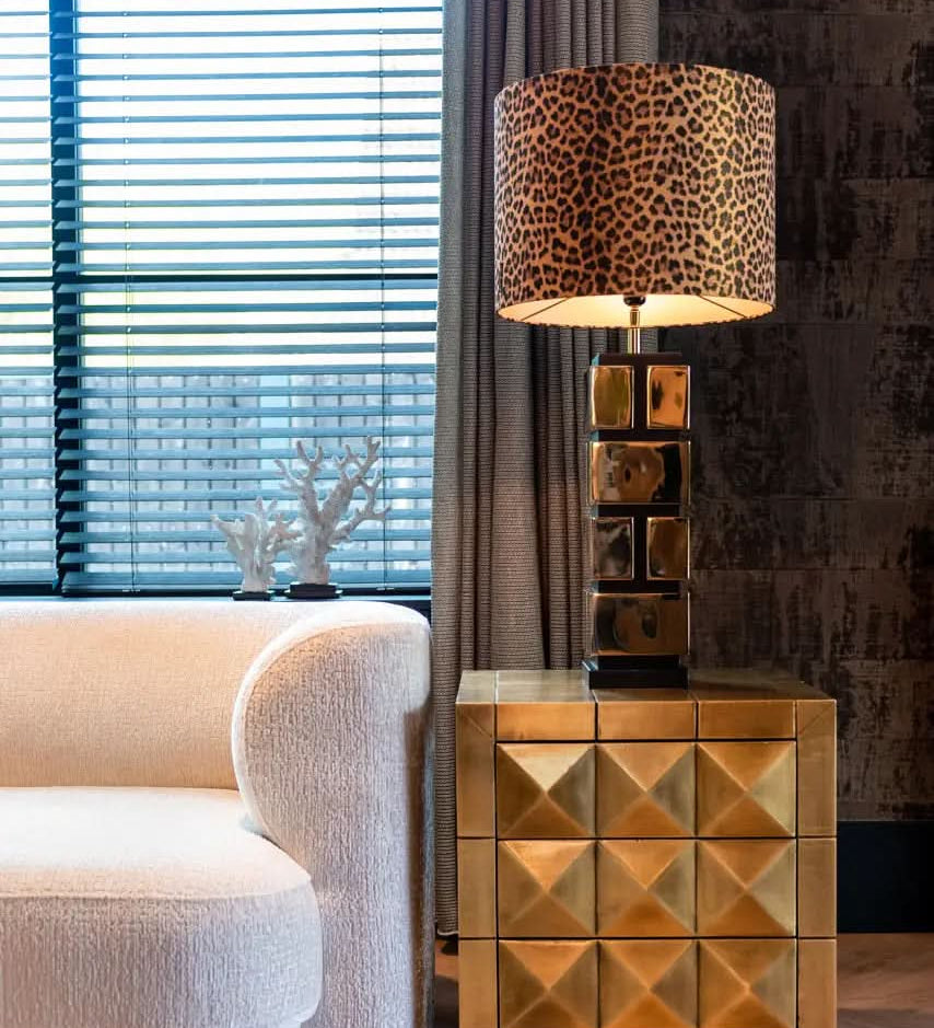 Richmond Interiors Collada 3-Drawers Cabinet in Brushed Gold