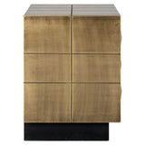 Richmond Interiors Collada 3-Drawers Cabinet in Brushed Gold