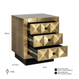 Richmond Interiors Collada 3-Drawers Cabinet in Brushed Gold